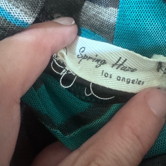 Chic Swirl Long Sleeve Dress - Blue and Brown - Picture 6 of 6